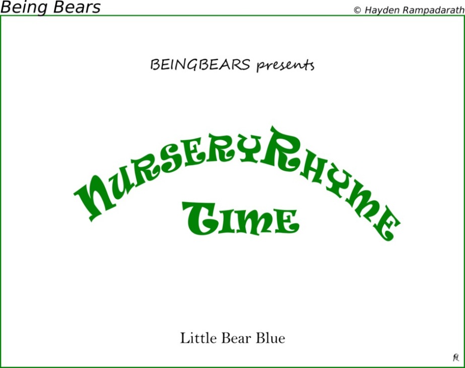 Being Bears presents Nursery Rhyme Time - Little Bear Blue